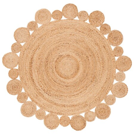 Safavieh 6 x 6 ft. Natural Fiber 307A Natural Power Loomed Round Area Rug, Natural NFB307A-6R